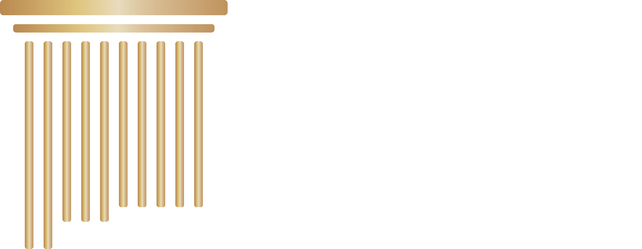 Horizontal version of NMDOJ's logo. It shows the gold Pillar shaped as the state of New Mexico on the left and white text on the right that reads, "New Mexico Department of Justice," on the left.